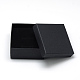 厚紙紙ジュエリーセットボックス  リングのために  中に黒いスポンジを入れて  正方形  ブラック  7x7x3.5cm CBOX-R036-08B-2