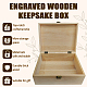 Rectangle Wooden Memory Keepsake Boxes with Lids CON-WH0101-003-4