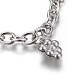 304 Stainless Steel Charm Bracelets BJEW-L637-18-P-2