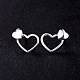 SHEGRACE Sweety Girls 925 Sterling Silver Double Heart Ear Studs JE180A-2