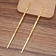 真鍮のヘアスティックのパーツ  穴付き  ゴールドカラー  145mm OHAR-PW0001-332G-1