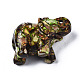 Ornamento modello elefante assemblato in bronzo naturale e diaspro imperiale sintetico G-N330-62-6