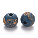 Painted Natural Wood Beads X-WOOD-N006-03A-07-2