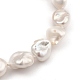 Natürliche Barockperlen Keshi Perlen Perlen Armbänder BJEW-JB05385-01-2