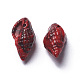 アクリルパーツ  天然石風  ホラ貝  暗赤色  25x14x12mm  穴：1.5mm SACR-P065-O01-2
