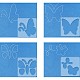 Globleland 4 regla de patchwork para coser mariposas TOOL-WH0152-025-3