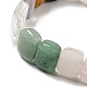 Bracelets extensibles en perles rectangulaires avec pierres précieuses mélangées naturelles BJEW-E093-01-3