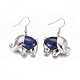 Natural Lapis Lazuli Dangle Earrings EJEW-K080-B07-2