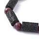 Natural Lava Rock Stretch Bracelets BJEW-JB04507-02-2
