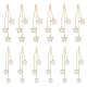 DICOSMETIC 12Pcs 2 Styles Clear Cubic Zirconia Tassel Charms Flat Round and Star Tassel Pendants Golden Chain Tassel Charms Brass Micro Pave Pendant for Jewelry Making FIND-DC0003-49-1