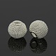 DIY Material Silver Color Plated Rondelle Iron Wire Mesh Beads for Basketball Wives Earrings Making, Size: about 16mm in diameter, 14mm thick, hole: 5mm