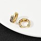 Серьги-кольца из латуни с микро-паве EJEW-S277-09G-B-2