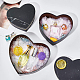BENECREAT 3 Mixed Size Black Heart-Shape Marble Cardboard Boxes Treat Favor Gift Box for Thanksgiving CON-BC0006-17A-6
