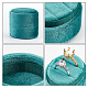 ベルベット カバー プラスチック カップル リング ボックス  結婚指輪のギフトケース  オーバル  ダークスレートグレー  5.65x5.4x4.6cm VBOX-WH0005-05B-3