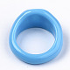 不透明な樹脂の指輪  ドジャーブルー  usサイズ7（17.3mm） RJEW-N033-008-A01-4