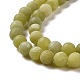 Chapelets de perles rondes en jade taiwan mat naturel G-M248-6mm-02-6