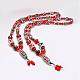 Buddhist Jewelry Natural Tibetan Agate Beaded Necklaces NJEW-F131-07-1