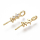 Brass Micro Pave Cubic Zirconia Peg Bails Charms KK-S356-046G-NF-3