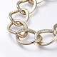 Aluminum Textured Curb Chain Bracelets & Necklaces Jewelry Sets SJEW-JS01094-02-4