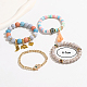 4Pcs 4 Style Plastic Beaded Stretch Bracelet Sets IU0127-1-4