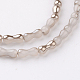 Plaqué os demi-arc-en-brins de perles de verre EGLA-J136-HR04-1