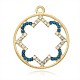Plaqué anneau d'or alliage pendentifs en strass PALLOY-J611-02G-1