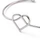 201 braccialetto con polsino aperto a forma di cuore in filo di acciaio inossidabile BJEW-P285-02P-3