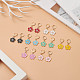 8 Paar 8-farbige Legierungs-Emaille-Blume-Ohrringe für Frauen EJEW-JE05143-2