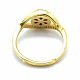 調整可能な天然の宝石の指輪  真鍮キュービックジルコニアパーツ  ゴールドカラー  18mm  2mm RJEW-I052-06G-3