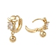 Серьга с подвесками из латуни с микропаве из кубического циркония EJEW-L271-04KCG-03-2