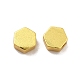 ラックメッキ真鍮製ビーズ  六角  マットゴールドカラー  5x5.5x3mm  穴：1.5mm KK-P095-16MG-3