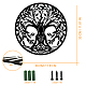 NBEADS Tree of Life and Yoga Metal Wall Art Decor HJEW-WH0067-035-2
