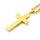 Croce con collana pendente in lega di Gesù con catenelle in ferro NJEW-D048-04AG-3
