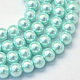Cottura dipinto di perle di vetro perlato fili di perline rotondo X-HY-Q330-8mm-45-1