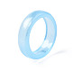 Bagliore nell'anello da dito a fascia semplice trasparente in plastica luminosa scura per le donne RJEW-T022-005-6