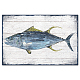 ヴィンテージメタルブリキサイン  バーの鉄の壁の装飾  レストラン  カフェ・パブ  長方形  魚  300x200x0.5mm AJEW-WH0189-303-1