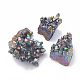 Electroplate Natural Druzy Quartz Crystal Decorations G-S299-114C-1