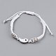 Bracelets réglables de perles tressées avec cordon en nylon EJEW-H118-02P-1