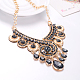 Fashion Women Jewelry Zinc Alloy Glass Rhinestone Bib Statement Choker Collar Necklaces NJEW-BB15125-E-8