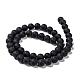 Chapelets de perles en agate noire naturelle X-G-H056-8mm-2