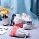 Nbeadsのコットンとリネンの布ポーチ  巾着袋  花柄  ミックスカラー  12~14.2x9.8~10.5cm  5個/カラー  20個/セット ABAG-NB0001-08-5