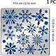 BENECREAT Snowflake Stencil 15.6x15.6cm Tiny Winter Snowflakes Stainless Steel Painting Templates for Window DIY-WH0279-061-2