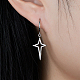Rhodium Plated 925 Sterling Silver Dangle Hoop Earrings for Women IR4666-2-2