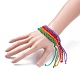 4 pulsera de cordón trenzado de flor de durazno de 4 colores. BJEW-JB07609-3