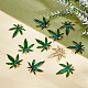 SUPERFINDINGS 16Pcs 2 Colors Maple Leaf Pendants Medical Pot Cannabis Tree Leaves Charms Pendants Alloy Enamel Pendants for Earring Necklace Jewelry Making ENAM-FH0001-22-5