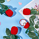 Delorigin floccaggio scatole per anelli a rosa in plastica CON-DR0001-02-3