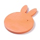 樹脂人工大理石ジュエリーリングディスプレイ  PUレザーと  ウサギの形  ダークオレンジ  21.5x15x18.5cm AJEW-H117-01-4