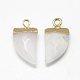 Natural White Jade Pointed Pendants G-Q966-12-2