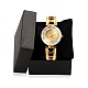 Bons cadeaux de jour de valentines haute qualité strass en acier inoxydable montre-bracelet WACH-A004-05G-6