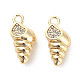 Латунные микропаве прозрачные подвески с фианитом KK-C054-03G-1